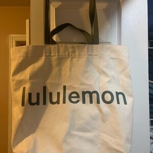 lululemon athletica Cream Tote Bag with Black Straps